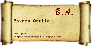 Bokros Attila névjegykártya